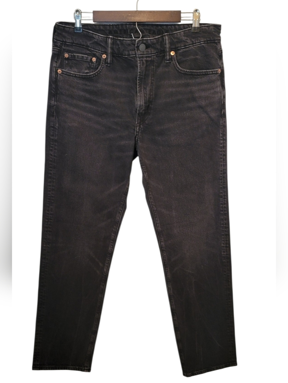 American Eagle EasyFlex Jeans 33x32 Black Slim Straight Stretch Denim Men’s